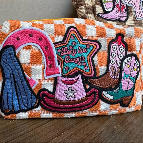 Boutique Western Cowgirl Checkered Makeup Pouch - Picture 3 of 5